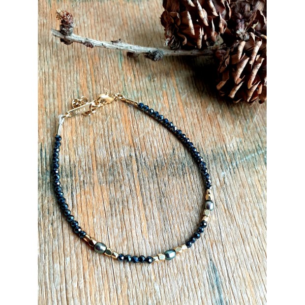 Hanka IN apyrankė su juoda špinele ir perlais